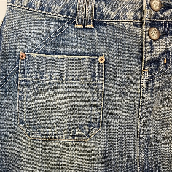 VTG America Eagle‎ micro mini denim skirt size 2 Y2K 100% cotton patch pocket - Picture 3 of 5